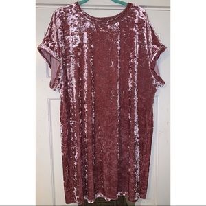Plus Size Velvet T-Shirt Dress